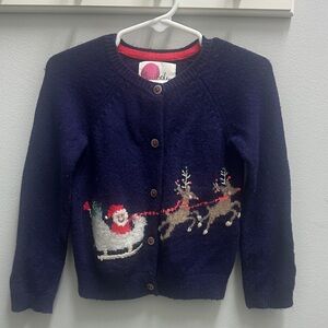 Mini Boden Navy Blue Christmas Cardigan for Kids